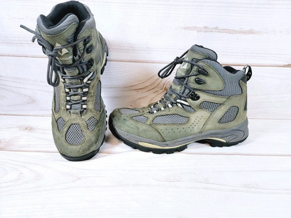 Vasque Men’s Size 11 M Breeze 7452 Gray Olive Leather Hiking Boots High Top